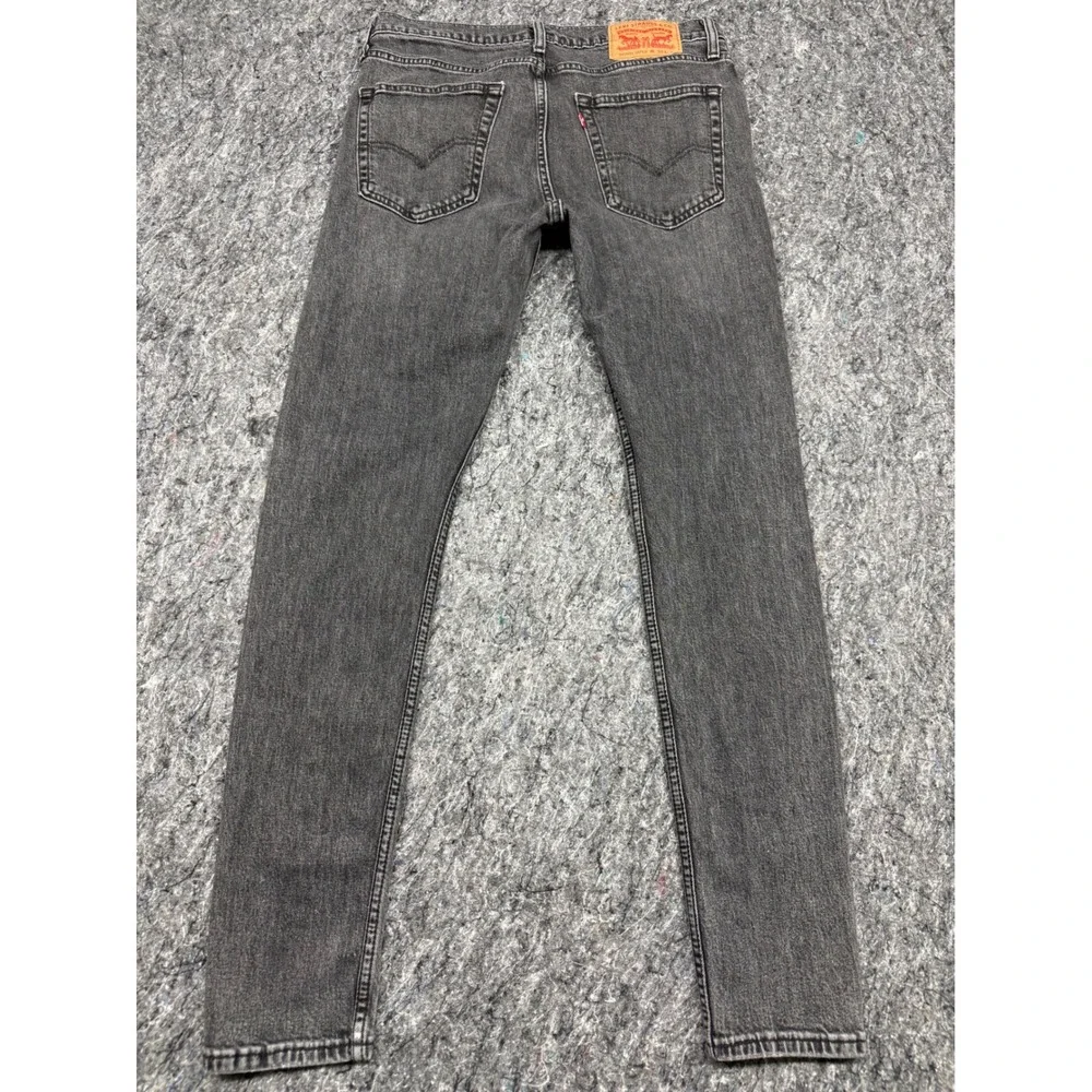 Levis 511 Slim Fit Jeans Mens 33x32 Faded Black WaterLess Denim Pants Distressed